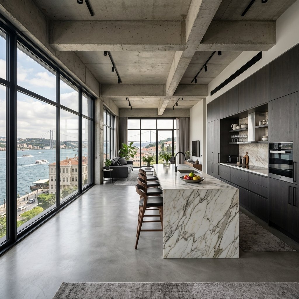 Loft Tipi Açık Plan Daire Yerleşimi