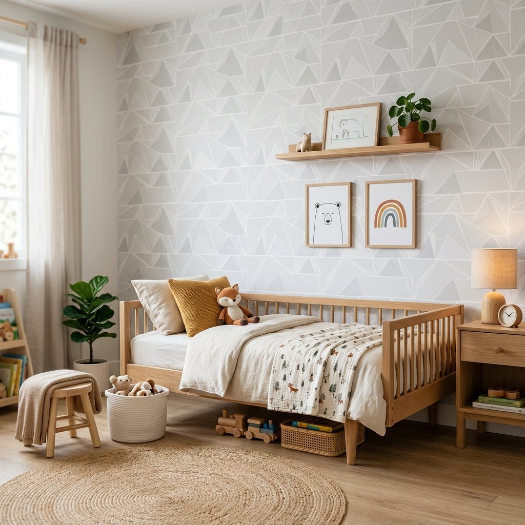 Geometrik Desenli Modern Bebek/Çocuk Odası Duvarı